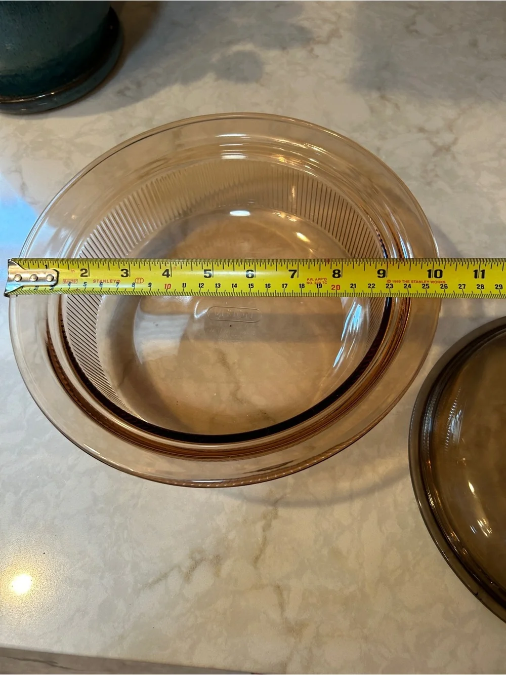 VINTAGE CORNING/PYREX VISIONS AMBER DISH WITH LID-EUC